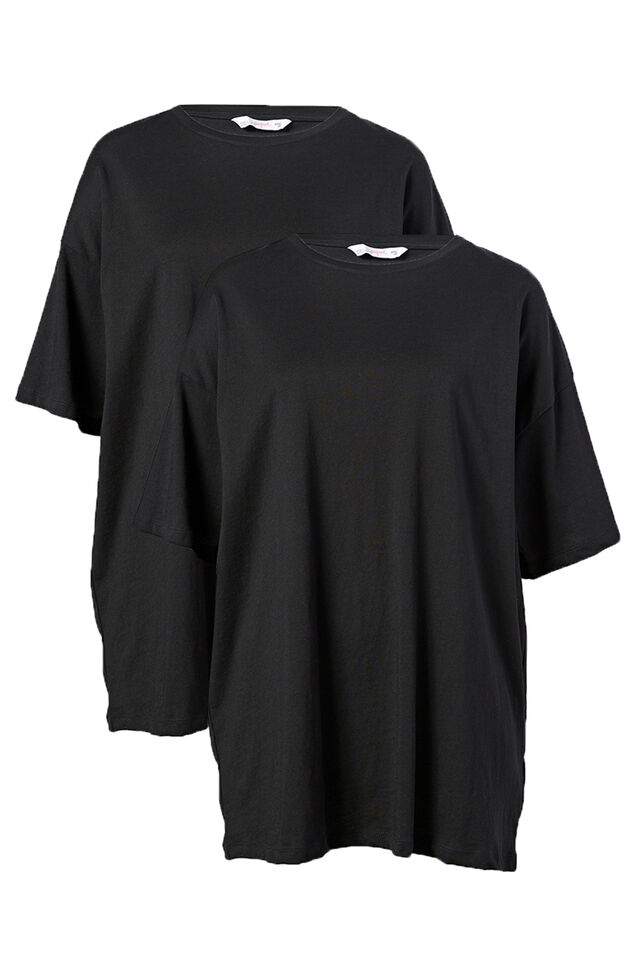 Multipack 2pk Oversized T Shirt, Black